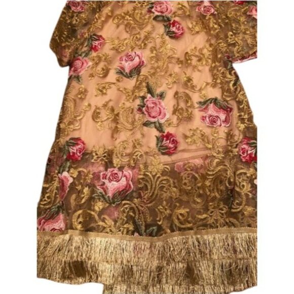 Wow Luxury Runway Glamorous Roses Lace Party Prom Cocktail Evening Wedding Dress - Picture 9 of 12